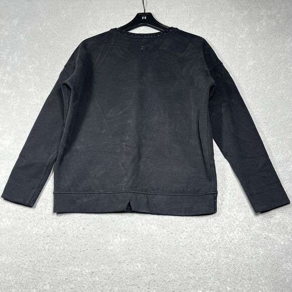 Lululemon Crewneck Womens Size 8 Black Keep Up Crew Cotton Fleece Pullover Faded - Picture 8 of 11